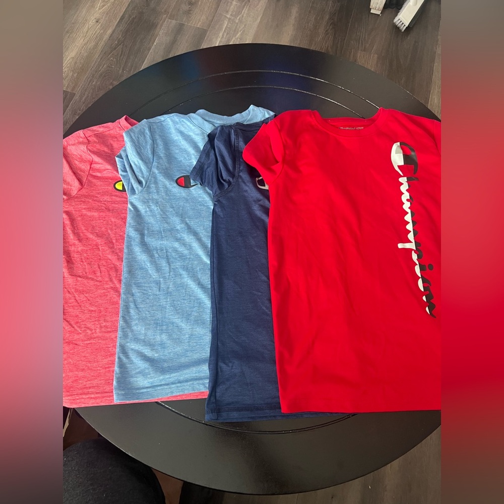 Champion T-Shirts in Red, Blue, and Pink Boys size 10-12 bundle